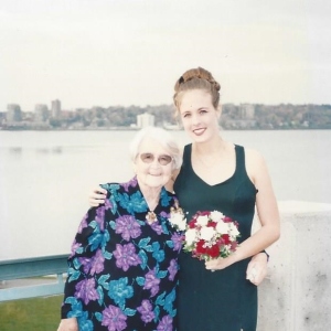 Granny at the Lake and Lydia - Val's Wedding2